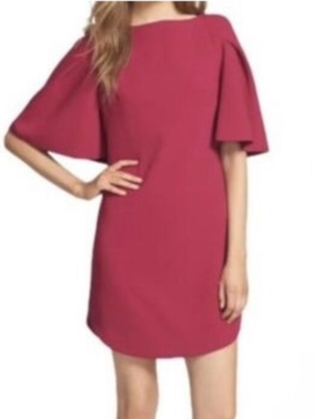 Trina Turk pink loganberry Bryce flutter sleeve dress size 8